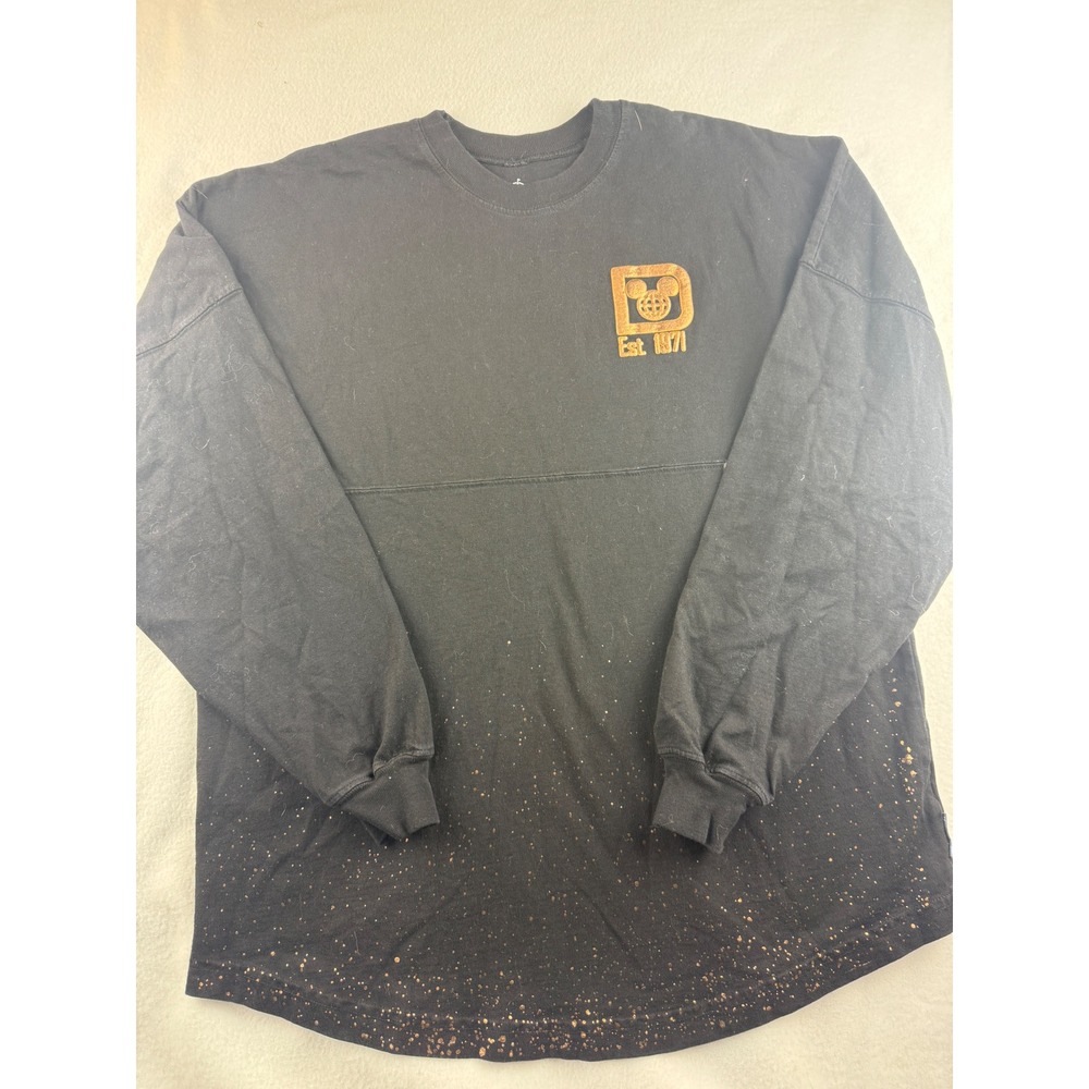 Disney Spirit Jersey Est 1971 Walt Disney World Black Long Sleeve Shirt M